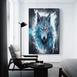 Loup Peinture sur toile sans cadre, impressions posters art mural pour déco maison chambre bureau