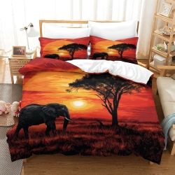 Éléphant Housse de Couette Imprimée 3D Douce 3 Pièces Literie Garçons Filles
