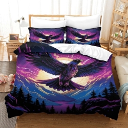 Aigle Housse de Couette Imprimée 3D Douce 3 Pièces Literie Garçons Filles