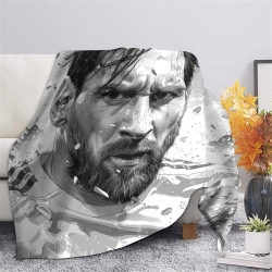 Lionel Messi Plaid en Polaire Imprimé 3D Couverture Douce Confortable pour Canapé Lit Bureau