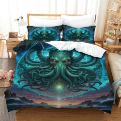 Mythe de l'horreur Cthulhu Housse de Couette Imprimée 3D Douce 3 Pièces Literie Garçons Filles