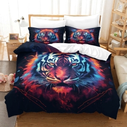 Tigre Housse de Couette Imprimée 3D Douce 3 Pièces Literie Garçons Filles