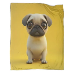 Chien mignon Plaid en Polaire Imprimé 3D Couverture Douce Confortable pour Canapé Lit Bureau
