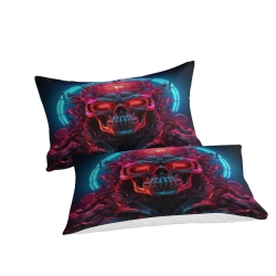 Crâne Housse de Couette Imprimée 3D Douce 3 Pièces Literie Garçons Filles