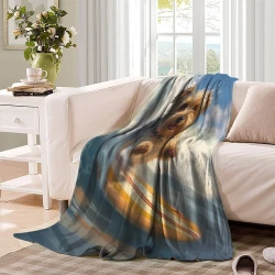Yorkshire Terrier Plaid en Polaire Imprimé 3D Couverture Douce Confortable pour Canapé Lit Bureau