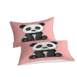 Panda Housse de Couette Imprimée 3D Douce 3 Pièces Literie Garçons Filles