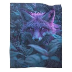 Renard Plaid en Polaire Imprimé 3D Couverture Douce Confortable pour Canapé Lit Bureau