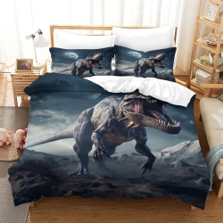 Dinosaure Housse de Couette Imprimée 3D Douce 3 Pièces Literie Garçons Filles