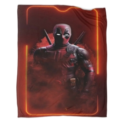 Marvel Deadpool Plaid en Polaire Imprimé 3D Couverture Douce Confortable pour Canapé Lit Bureau