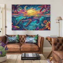 Tortue de mer Peinture sur toile sans cadre, impressions posters art mural pour déco maison chambre bureau