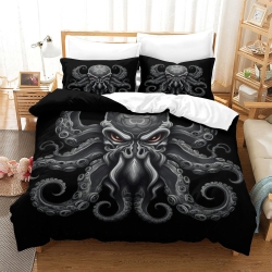 Mythe de l'horreur Cthulhu Housse de Couette Imprimée 3D Douce 3 Pièces Literie Garçons Filles