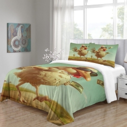Coq Housse de Couette Imprimée 3D Douce 3 Pièces Literie Garçons Filles