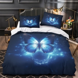 Papillon Housse de Couette Imprimée 3D Douce 3 Pièces Literie Garçons Filles