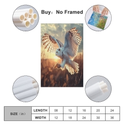 Hibou Peinture sur toile sans cadre, impressions posters art mural pour déco maison chambre bureau
