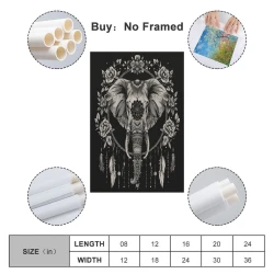 Éléphant Peinture sur toile sans cadre, impressions posters art mural pour déco maison chambre bureau