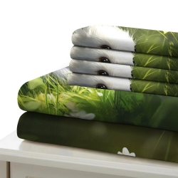 Lapin Housse de Couette Imprimée 3D Douce 3 Pièces Literie Garçons Filles