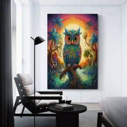 Hibou Peinture sur toile sans cadre, impressions posters art mural pour déco maison chambre bureau