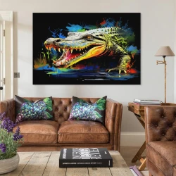 Crocodile Peinture sur toile sans cadre, impressions posters art mural pour déco maison chambre bureau