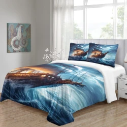 Velero Funda Nórdica Impresa en 3D Suave 3 Piezas Ropa de Cama para Niños Niñas