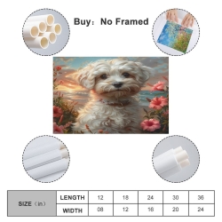 Chien Peinture sur toile sans cadre, impressions posters art mural pour déco maison chambre bureau