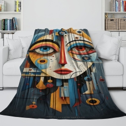Art abstrait Femmes Plaid en Polaire Imprimé 3D Couverture Douce Confortable pour Canapé Lit Bureau