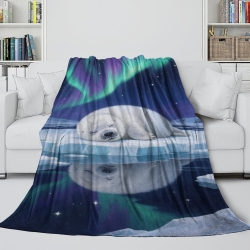 Seal 3D Printed Fleece Throw Blanket Soft Cozy Blanket for Couch Sofa Bed Office