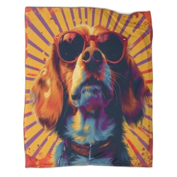 Golden Retriever Plaid en Polaire Imprimé 3D Couverture Douce Confortable pour Canapé Lit Bureau