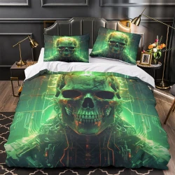 Calavera Funda Nórdica Impresa en 3D Suave 3 Piezas Ropa de Cama para Niños Niñas