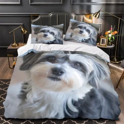 Shih Tzu Housse de Couette Imprimée 3D Douce 3 Pièces Literie Garçons Filles