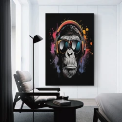 Gorille Peinture sur toile sans cadre, impressions posters art mural pour déco maison chambre bureau