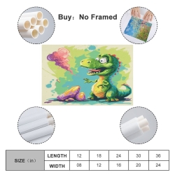 Dinosaure Peinture sur toile sans cadre, impressions posters art mural pour déco maison chambre bureau