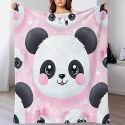 Panda 3D Printed Fleece Throw Blanket Soft Cozy Blanket for Couch Sofa Bed Office