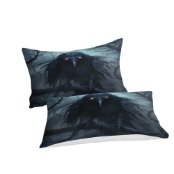Corbeau Housse de Couette Imprimée 3D Douce 3 Pièces Literie Garçons Filles
