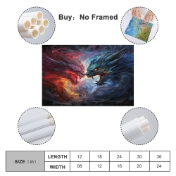 maléfique Dragon Peinture sur toile sans cadre, impressions posters art mural pour déco maison chambre bureau