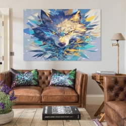 Loup Peinture sur toile sans cadre, impressions posters art mural pour déco maison chambre bureau