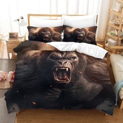 Gorille Housse de Couette Imprimée 3D Douce 3 Pièces Literie Garçons Filles