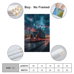 Gros camion Peinture sur toile sans cadre, impressions posters art mural pour déco maison chambre bureau