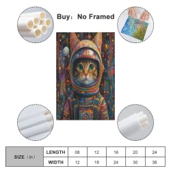 Gato Pintura en lienzo sin marco, impresiones de pósters arte pared para decoración hogar dormitorio oficina