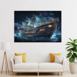 Voilier Peinture sur toile sans cadre, impressions posters art mural pour déco maison chambre bureau