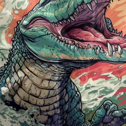 Crocodile Housse de Couette Imprimée 3D Douce 3 Pièces Literie Garçons Filles