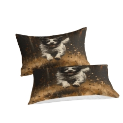 Border Collie Housse de Couette Imprimée 3D Douce 3 Pièces Literie Garçons Filles