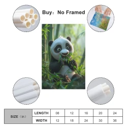 Panda Peinture sur toile sans cadre, impressions posters art mural pour déco maison chambre bureau