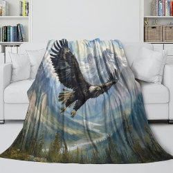 Aigle Plaid en Polaire Imprimé 3D Couverture Douce Confortable pour Canapé Lit Bureau
