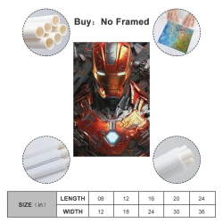 Avengers Iron Man Peinture sur toile sans cadre, impressions posters art mural pour déco maison chambre bureau