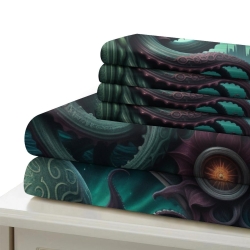 Mythe de l'horreur Cthulhu Housse de Couette Imprimée 3D Douce 3 Pièces Literie Garçons Filles