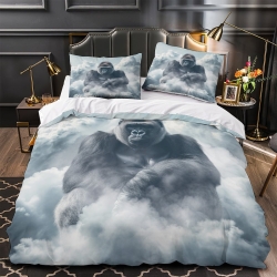 Gorille Housse de Couette Imprimée 3D Douce 3 Pièces Literie Garçons Filles