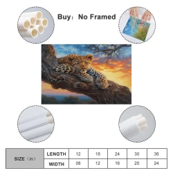 Léopard Peinture sur toile sans cadre, impressions posters art mural pour déco maison chambre bureau