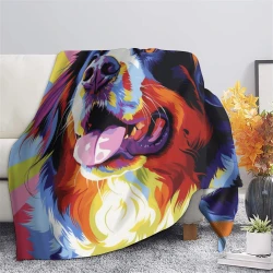 Bouvier bernois Plaid en Polaire Imprimé 3D Couverture Douce Confortable pour Canapé Lit Bureau