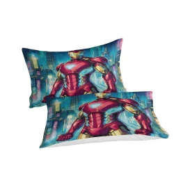 Avengers Iron Man 3D Gedruckter Bettbezug Weiche 3-teilige Bettwäsche für Jungen Mädchen