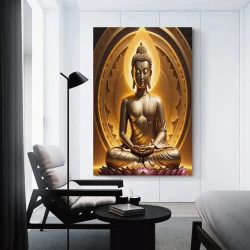 Bouddha Peinture sur toile sans cadre, impressions posters art mural pour déco maison chambre bureau